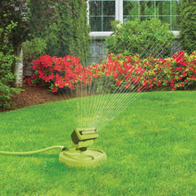 Load image into Gallery viewer, Aqua Joe AJ-OSPR20-SJG 20-Nozzle Max Coverage Adjustable Gear Driven Oscillating Sprinkler on Sled Base (Green)