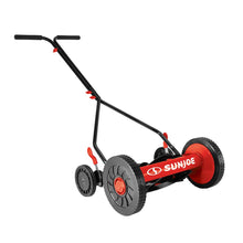 Load image into Gallery viewer, Sun Joe MJ503M-RED-RM Manual Reel Mower | 14-Inch | Quad Wheel | 9-Position (Red) (Certified Refurbished)
