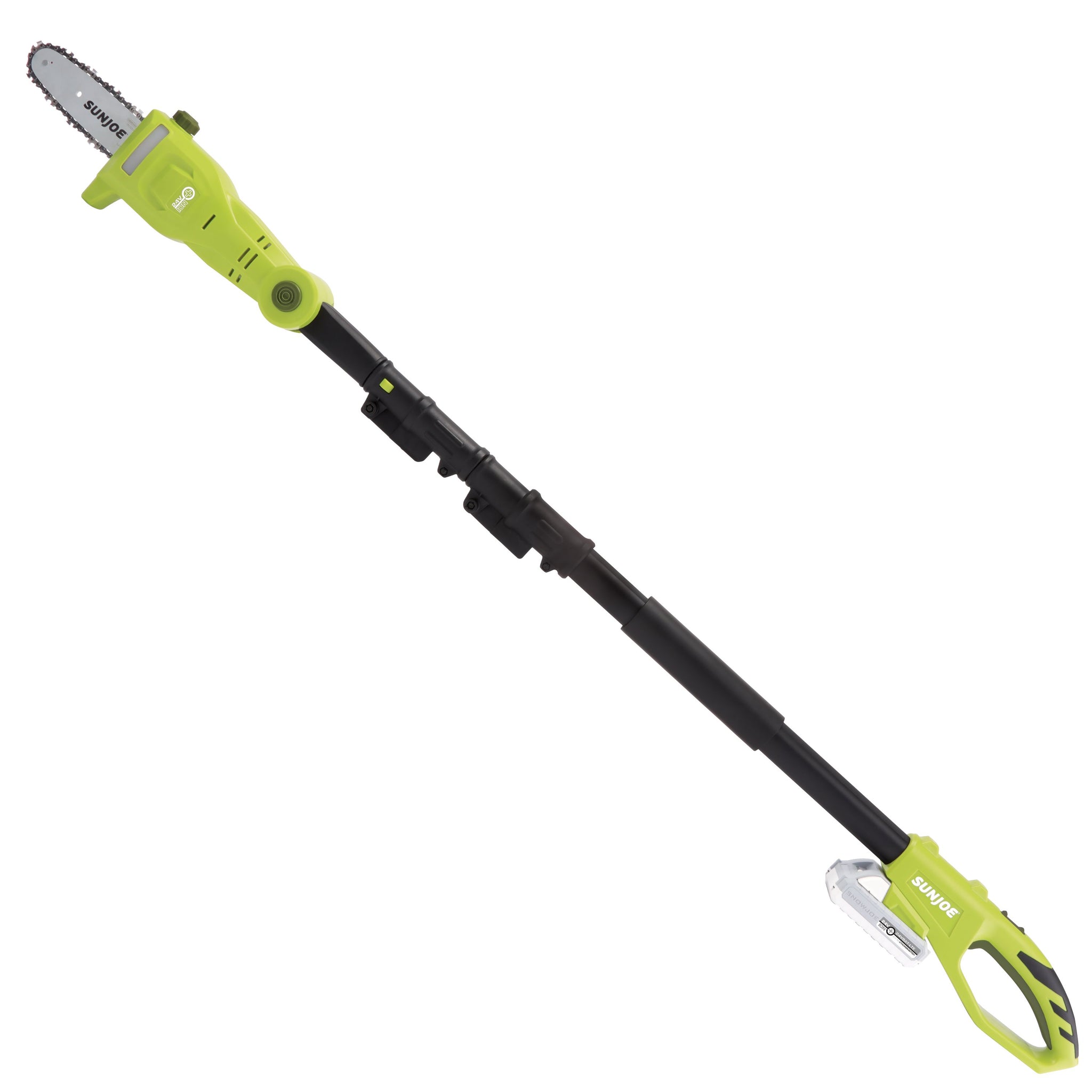 Load image into Gallery viewer, Sun Joe 24V-PS8-LTE-SJG 24-Volt iON+ Cordless Telescoping Pole Chainsaw Kit | 8-Inch | W/ 2.0-Ah Battery and Charger