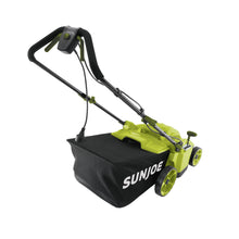 Load image into Gallery viewer, Sun Joe MJ506E Electric Reel Lawn Mower w/ Grass Catcher | 16 in | 6.5 Amp | Quad Wheel | 24 Blade
