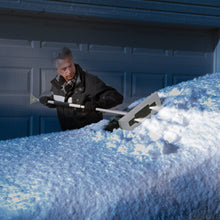 Load image into Gallery viewer, Snow Joe SJBLZD-LED-GRY 4-In-1 Telescoping Snow Broom + Ice Scraper | 18-Inch Foam Head | Headlights (Grey)
